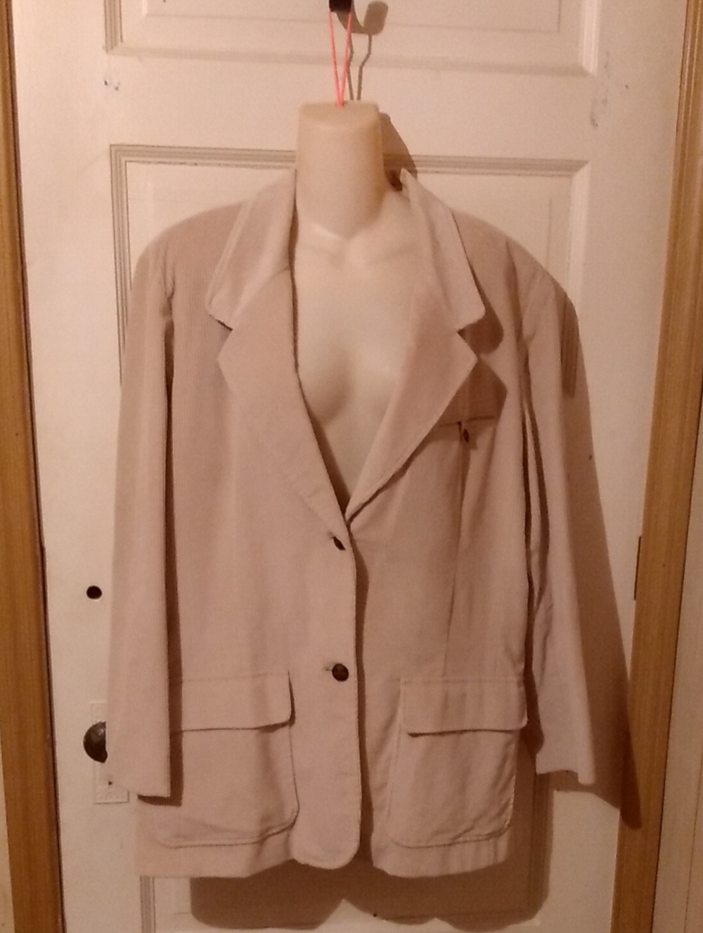 Oatmeal Wide Whale Corduroy Cotton Blazer Lined Academia Collegiate